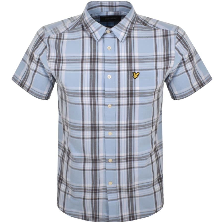 Lyle And Scott Linen Check Shirt Blue